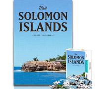 Adult Puzzles Visit Solomon Islands Jigsaw Puzzles for Adults 1000 Piece,Decompressing Intellectual Educational Toy Secret Santa Gifts 26x38cm