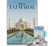 Adult Puzzles Visit Taj Mahal Jigsaws Puzzles 1000 Pieces for Adults Gifts,Family Game Birthday Gifts.Challenge High Difficulty 26x38cm