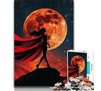 Adult Puzzles Warrior Girl Under The Moon Jigsaw Puzzles for Adults 1000 Piece,Family Game Birthday Gifts.Challenge High Difficulty 50x75cm