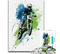 Adult Puzzles Watercolor Motorcycle Puzzles 1000 Pieces for Adults,Decompressing Intellectual Educational Toy Birthday Present, Gifts (50x75cm)