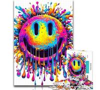 Adult Puzzles Watercolor Smile Logo Puzzles for Adults Teens 1000 Pieces,Challenging Game for The Whole for Women, Gifts for Men 26x38cm