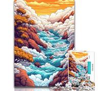 Adult Puzzles Whimsical Sea of Clouds Jigsaw Puzzle 1000 Pieces for Adults,Educational Game for Birthday, Chrismas for Ages 14+ 26x38cm