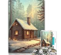 Adult Puzzles Winter Cabin 1000 Pieces Jigsaw Puzzles For Teens And Adults,learning Educational Toys Unique Home Decor And Gifts 50x75cm