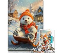 Adult Puzzles Winter Polar Bear Jigsaw Puzzles for Teenagers 1000 Piece,Learning Educational Toys Family Games Birthday Present, Gifts (26x38cm)