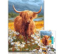 Adult Puzzles Yak And Flowers Jigsaws Puzzles 1000 Pieces for Adults Gifts,Family Entertainment Toys Is Ideal As A Gift for The Whole Family 50x75cm