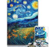 Adult Puzzles Yellow Lilies in The Night Sky Jigsaw Puzzles for Adults 1000 Piece,Family Game Birthday Gifts.Challenge High Difficulty 50x75cm