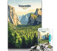 Adult Puzzles Yosemite National Park Poster 1000 Pieces Jigsaw Puzzles For Teens And Adults,Educational Games Home Decoration Deal As Gifts for The Whole Family 26x38cm
