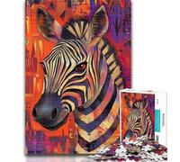 Adult Puzzles Zebra Art 1000 Pieces Jigsaw Puzzles for Adults And Teens,Challenging Difficult with Fully Interlocking Randomly Shaped Pieces 26x38cm