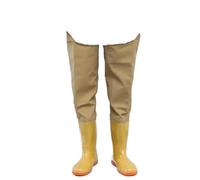 Adult Rain Boots Autumn Winter Over-The-Knee Fishing Shoes Men Waterproof Safety Work Man Wellies High Rain Boots(Beige B,10)