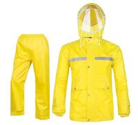 Adult Rain Suit Waterproof Jacket & Trouser Suit Hi-vis Work Raincoat Unisex Durable Rain Jacket Outdoor Motorcycle Hooded Rainwear