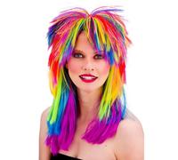 Wicked Costumes Adult 80's Rainbow Pop Fancy Dress Wig