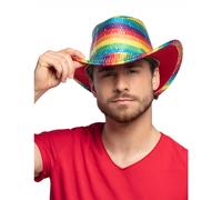 Adult Rainbow Sequin Cowboy Hat