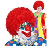 Adult Red Curly Clown Wig Unisex Circus Fancy Dress Costume Accessory