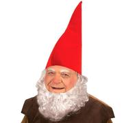 Adult Red Gnome Hat Pointed Garden Gnome Dwarf Elf Fancy Dress Costume Hat
