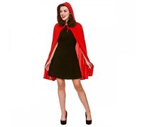 Wicked Costumes Adult Womens Red Short Hooded Cape - (One Size) 84cm Length