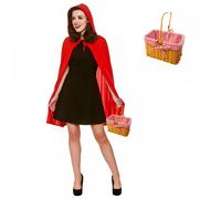 Adult Red Riding Hood Cape Book Day Storybook Halloween Fancy Dress (+ Baskets)
