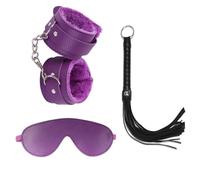 Adult Restraint Bed Restraints -Fluffy Handcuffs Satin Eye Mask Blindfold Kit-Sexy Straps with Handcuffs Bondage Restraints for Women Kit -Sex Adults Toy -UKhlT2 (Purple)