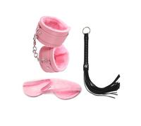 Adult Restraint Bed Restraints -Fluffy Handcuffs Satin Eye Mask Blindfold Kit-Sexy Straps with Handcuffs Bondage Restraints for Women Kit -Sex Adults Toy -UKhlT2 (Pink)