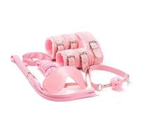 Adult Restraint Bed Restraints Products Sex Adult Bondage Queen Sexy Handcuffs Bondage Straps Women's Kit Neck to Wrist Adult Toys Kinky Play Sets Sweaters 7 Piece Sets-UKhlT1 (Pink)