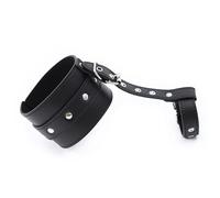 Adult Restraint Game Sex Toy of SM Slave Leather Handcuffs Fetish Bondage BDSM Toe Cuffs for Women Set Supplies Thumb Toe Bondage Cuff Black One Size