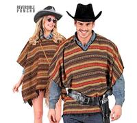 W WIDMANN MILANO Party Fashion - Mexican Poncho 100 x 75 cm Reversible Throw Cowboy Cowgirl Carnival