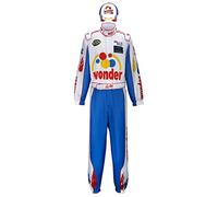 Adult Ricky Bobby Racing Costume Jumpsuit Cap Hat Full Suit Set Outfit Men Talladega Nights Halloween Cosplay Party Props (Adult Blue, Large)