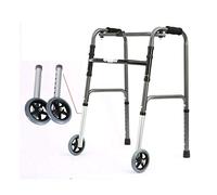 Adult Rolling Walker Geriatric Elderly Walker Foldable with 2 Wheels, Rolling Rollators Adjustable Height Mobility Aid Walking Frame Crutch