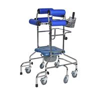 Adult Rolling Walker Walker Walking Mobility Aid with Commode Chair for Lower Limb Rehabilitation Training, Wheels Anti-Fall Design Decoration