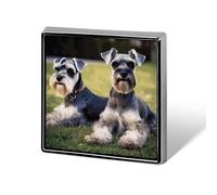 Adult Schnauzer Dogs Button Pin Funny Cute Brooch Pins Personalized Square Lapel Pin Badges Alloy Pinback Button Badge Novelty Backpack Pins for Jackets Hat Bags Chrismas Birthday Gift