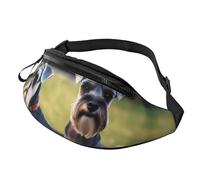 Adult Schnauzer Dogs Outdoor Sports Waist Bag & Casual Chest Pack, Adjustable Unisex Fanny Pack for Hiking/Running/Cycling