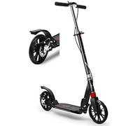 Adult Scooter Adult Kick Scooter With Big Wheels And Disc Handbrake Dual Suspension Folding Commuter Scooter For Heavy People - Supports 330lbs (Color : Black)