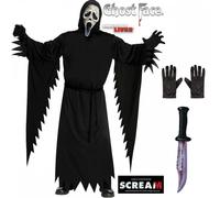 Adult Scream Ghost Face AGED Costume + Blade + Gloves Halloween Mens Fancy Dress