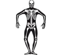 Skeleton Costume Glow in the Dark Second Skin Halloween Mens Fancy Dress New