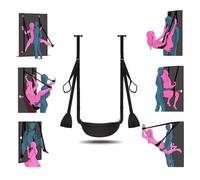 Adult Sex Toys for Couples Sex Hanging Swing Sling Couple Adults Sex Furnitures for Adults Sex Swing Couples Sweater Sex Frequent Flyer Door Swing Holds to 130kg Black