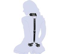 Adult Sex Toys Plush Leather Handcuffs Collars,Bed Ties Restraints Neck to Wrist Restraints Rope kit,Adjustable Bondage Gear & Accessories,Couple SM Sex Game Tool Yoga Sweater O7