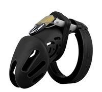 Adult Sex Toys Silicone Male Chastity Devices Soft Long Short Cock Rings with 5 Base Cock Ring Sizes Chastity Cage FK-113 (Short, Black)