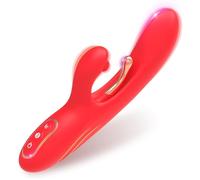 Adult Sex Toys with High Frequency Powerful Rabbit Vibrator,Female G Spot Vibrators Clitoral Stimulator Sex Toy,9 Vibrating & 9 Flapping Patterns for Woman and Couples Adult Games, Red