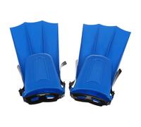 Adult Short Rubber Swim Flippers with Flexible Blades | Blue Training Fins, Non-slip Foot Protection Design, One Pair for Swimmers and Practice Sessions