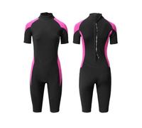 Adult Shorty Wetsuit for Women and Men,1.5mm Neoprene Short Sleeve One-Piece Swimsuits UV Protection Back Zip Thermal Bathing Suits Stretch Diving Suit for Water Sport M