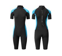 Adult Shorty Wetsuit for Women and Men,1.5mm Neoprene Short Sleeve One-Piece Swimsuits UV Protection Back Zip Thermal Bathing Suits Stretch Diving Suit for Water Sport XS