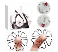 Adult Silver Invisible Nipple Pinches.Stimulator Bondage Adjustable Breast Clamps.Sex Pleasure Fetish BDSM Foreplay Flirting Clitoral Clamp Toy for Women Female Men Male Unisex (Large)
