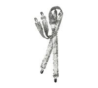 Bristol Novelty BA1028 Suspenders Braces | Unisex | Silver Sequin, Mens, Solid, One Size