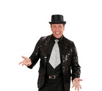 Adult silver sequin tie