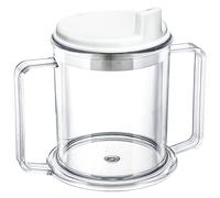 Adult Sippy Cup 2 Handle Plastic Mug 10 oz No Spill Cups for Elderly Spill Resistant Lightweight Drinking Cup with Easy to Grasp Handles Sip Cups for Hot and Cold Beverages (1 Pcs)