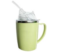 Adult Sippy Cup Beakers for Elderly, 350Ml Stainless Steel Adult Sippy Cup with Straw Dysphagia Cups with Handle, Adult Drinking Cup for Elderly Maternity Disabled