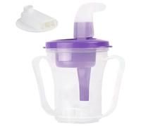 Adult Sippy Cup for Elderly Spill Proof 250ml Anti-Choking Plastic Cups with Lids and Straws Dual Handles Dysphagia Cup for Adults, Hospital, Home Straw Sippy