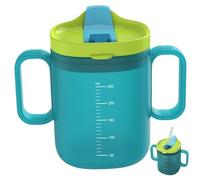 Adult Sippy Cups for Elderly Spill Proof with Straw 260ml Sippy Cup for Adults with Handle Scaled Silicone Seal Heat Resistant