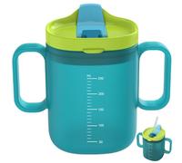 Adult Sippy Cups for Elderly Spill Proof with Straw Drinking Cup 260ml Pp Elderly Sippy Cup with Handle Scaled Silicone Seal Heat Resistant Adult Sippy Cup