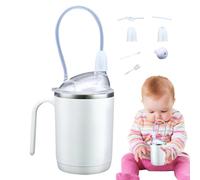 Adult Sippy Cups with Handle, Spill Proof Drinking Cup Also Straw, Lightweight Water Cup on Disabled, Elderly, and Maternity Use, Ideal to Your Bedside, Hospital, or Assisted Living Care, 11x7.5x17cm