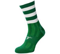 ADULT Size 7-11 Hooped Stripe Football Crew Socks GREEN/WHITE Training Ankle